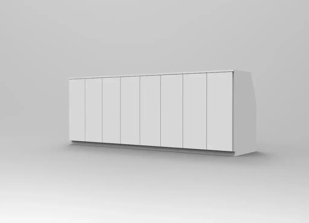 Kast met 8 Deur 2.37m (MDF water resistant without finishing)