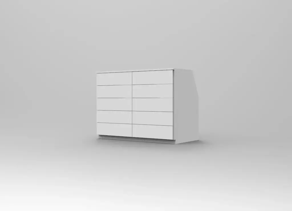 Kast met 10 lades 1.2m (MDF water resistant without finishing)